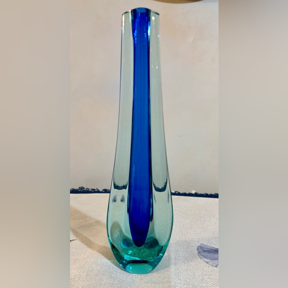 Vintage Italian Murano Sommerso Glass teardrop bud Vase Flavio Poli Seguso Vetri